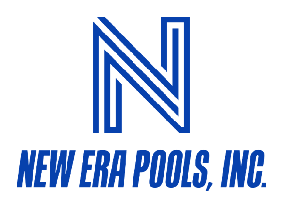 Blue stylized "N" logo above the text "NEW ERA POOLS, INC."