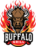Buffalo Grill logo featuring a buffalo head, flames, and text.