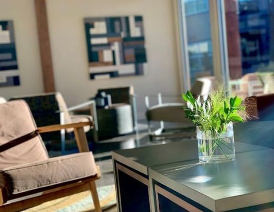 Living room with modern furniture — The District at Parkcenter