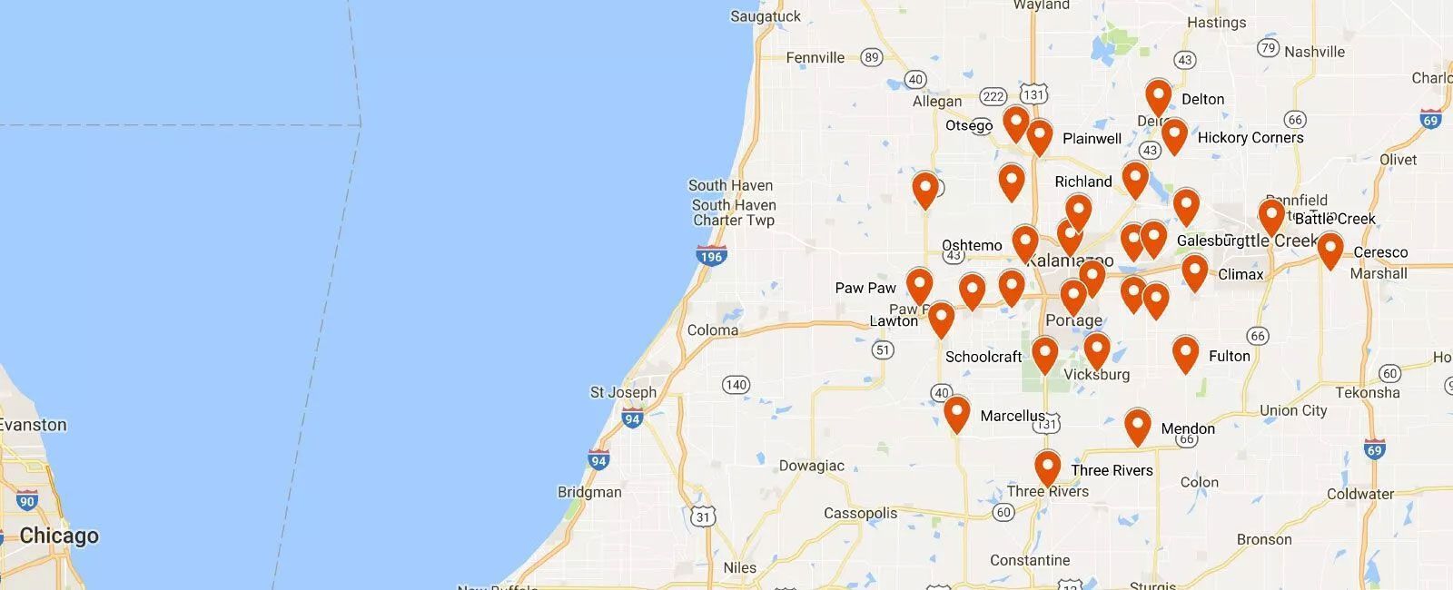 Service Areas — Portage, MI — Dan Wood Company Service Areas — Portage, MI — Dan Wood Company