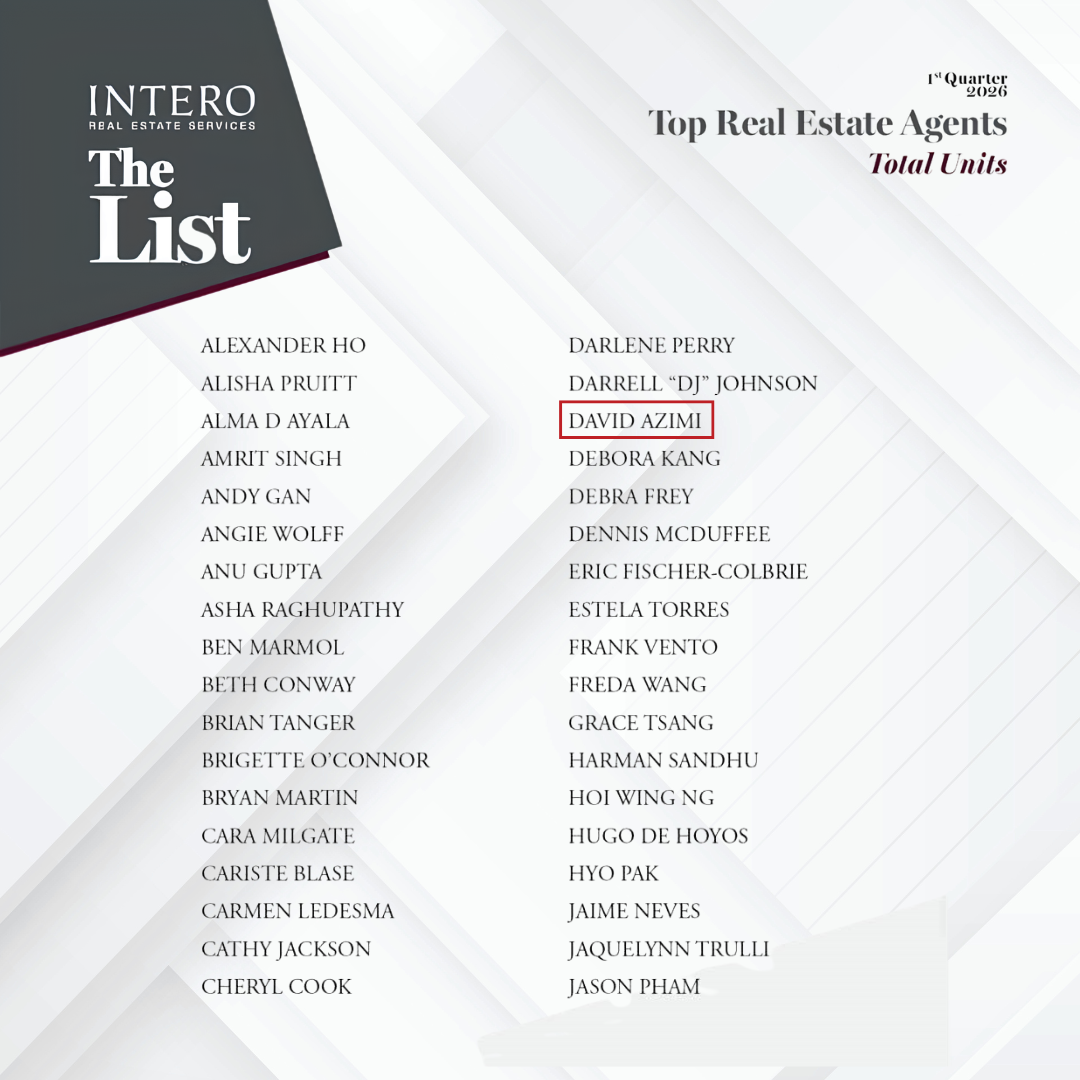 Intero The List cover with two columns of top real estate agents on a light gray background