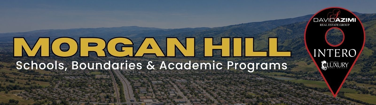 Morgan Hill Driving School banner over hills with “Where Driving School Demands” and a black-red logo on the right