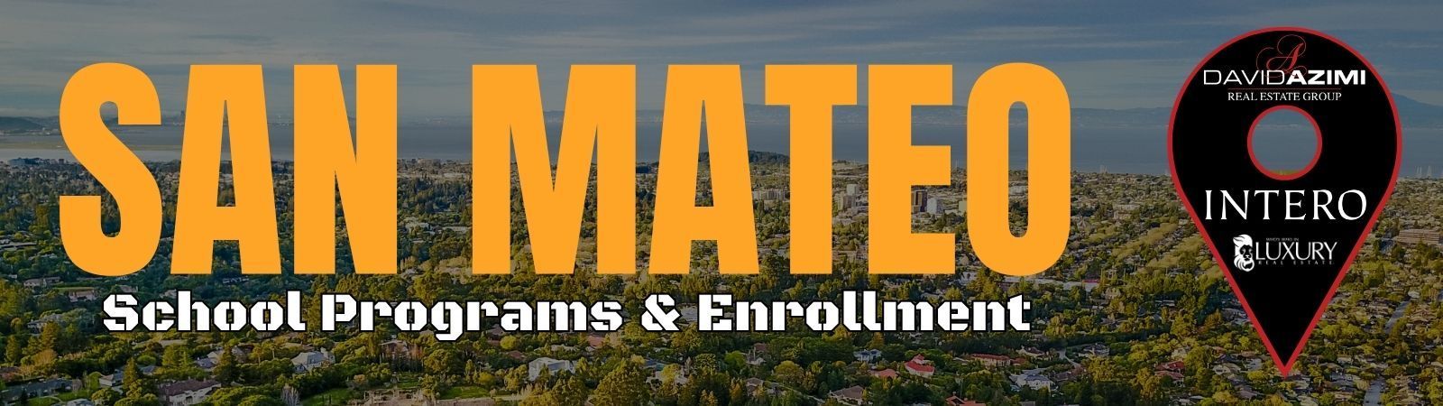 San Mateo banner with slogan “The Key to Academic Achievement” and an Interco pin-shaped logo