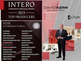 INTERO 2023 top producers group ad with Daviazimi luxury branding and a man in a suit in a modern room
