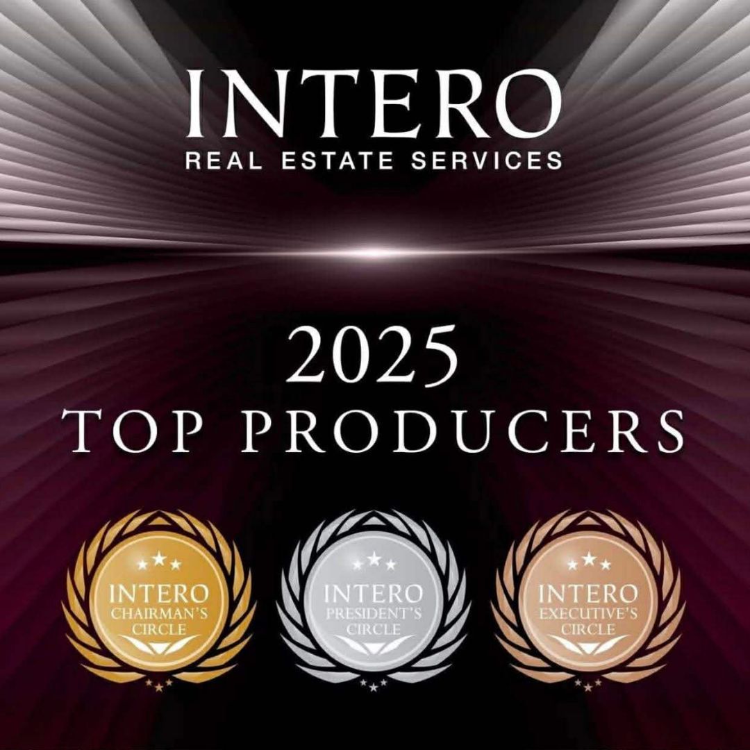 INTERO Real Estate Services 2025 Top Producers award graphic with three gold, silver, and bronze emblems