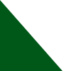 White field with a dark green triangle in the lower left corner.