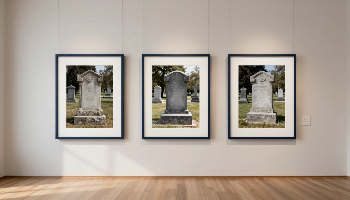 A small gallery-style presentation of memorial restoration images in a calm editorial layout.