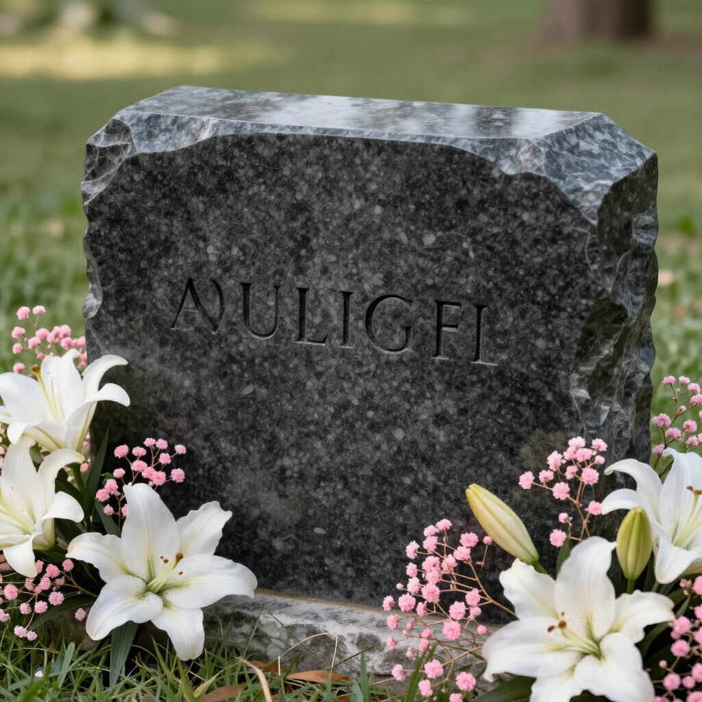 A restored granite memorial stone with clean engraving.
