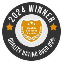 The logo for the 2024 winner of the quality business awards