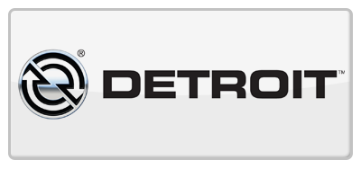 The Detroit brand logo, featuring a circular arrows icon to the left of the black, bolded word