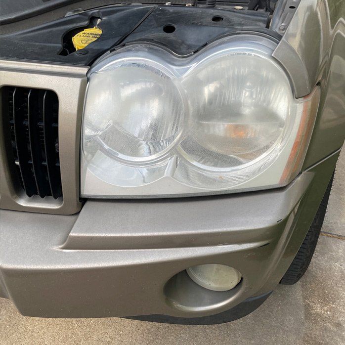 Before headlight restoration