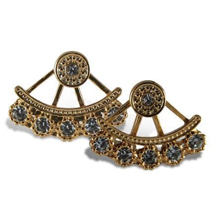 Aros estilo ear jacket bañado en oro de 18k