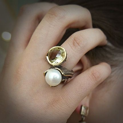 Anillo de plata y oro de 20k