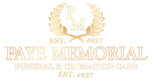 Paye Memorial Funeral & Cremation Care logo with gold laurel wreath and &ldquo;Est. 1957&rdquo; on white background