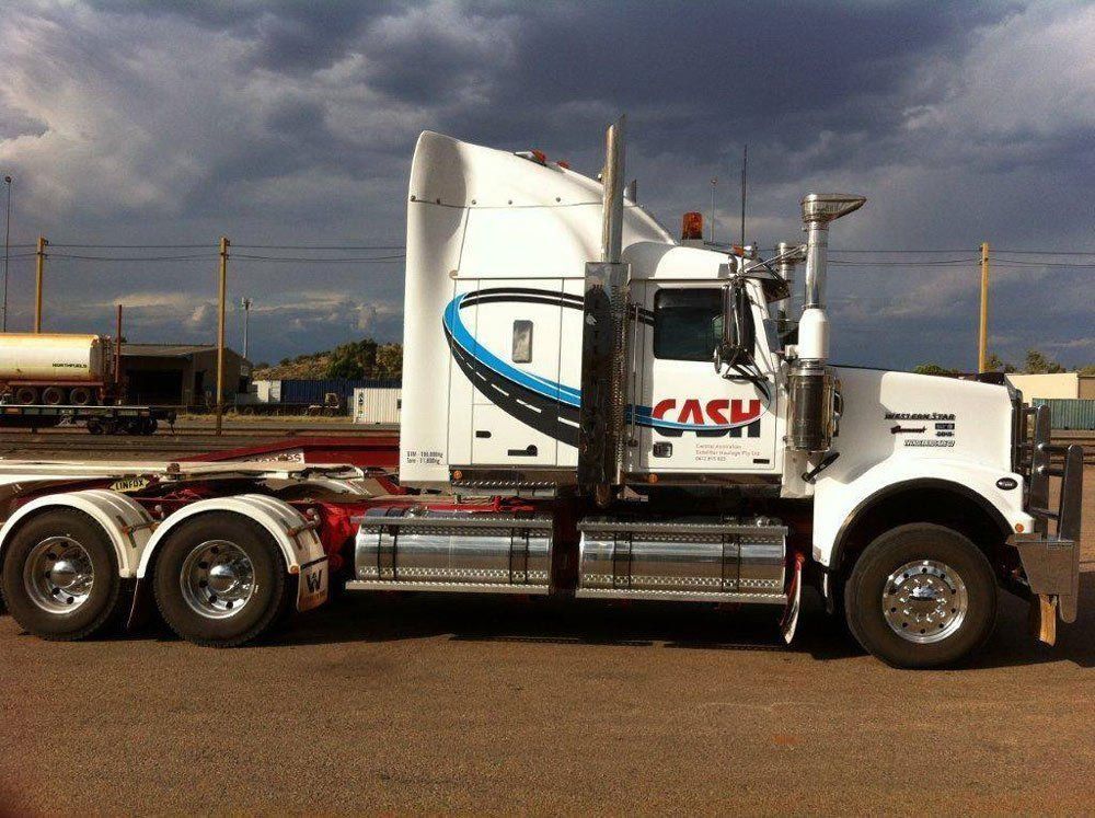 White Semi-Truck with 