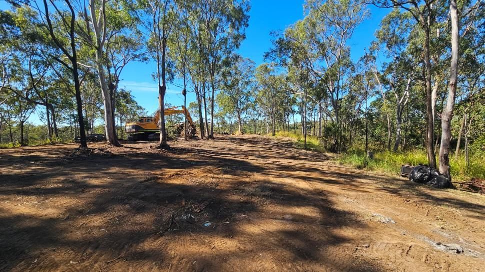 Clearing of Trees and Land by an Excavator in a Sunny Forest Setting — NPX Solutions In Gympie, QLD