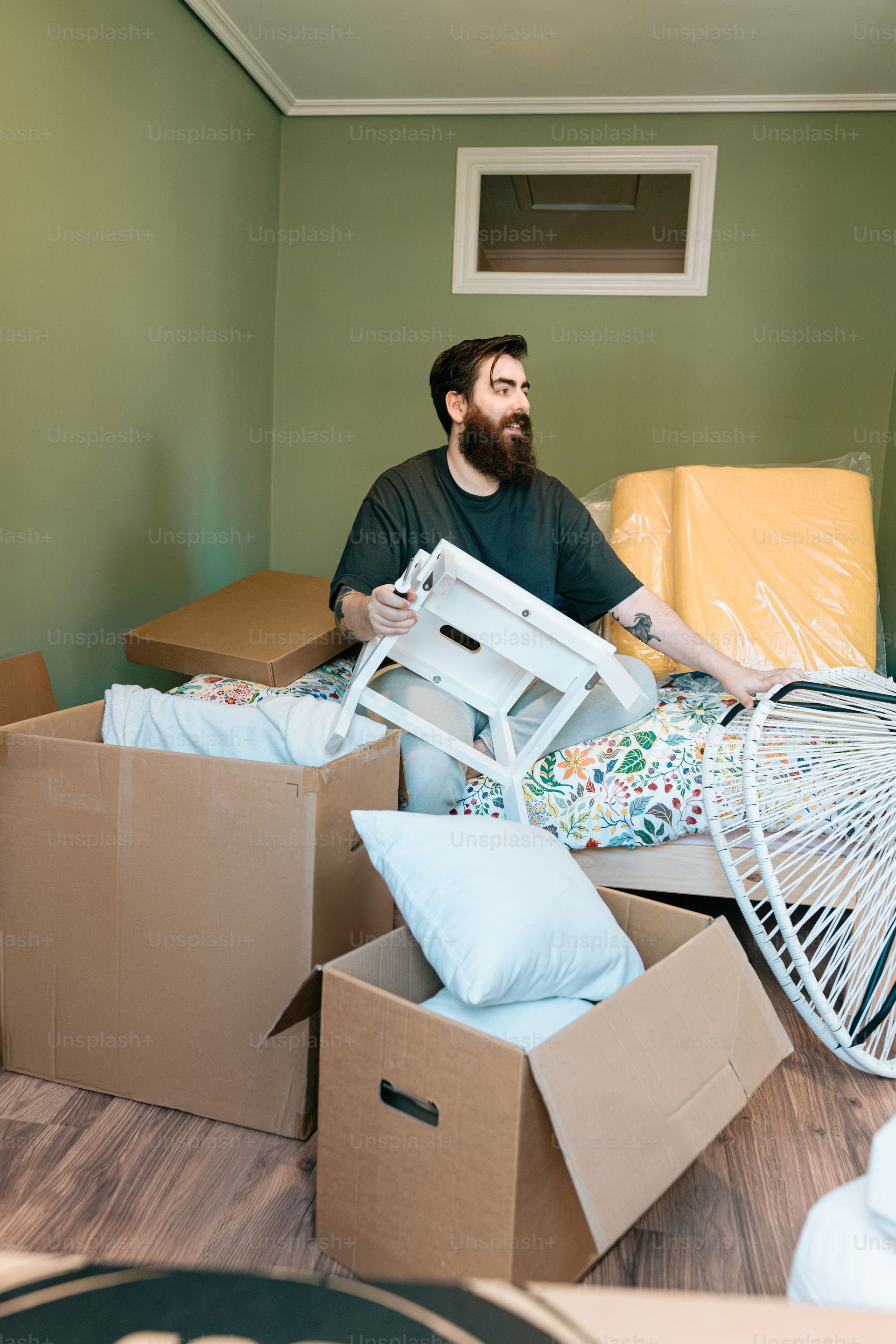Sorting household items for storage