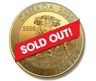 A gold coin from canada is sold out