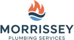 Morrissey Plumbing Services logo with orange flame and blue wave icon above the company name