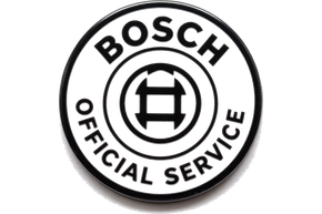 Logotipo circular en blanco y negro de BOSCH Official Service