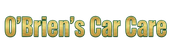 O'Brien's Car Care logo in gold and green text on a white background