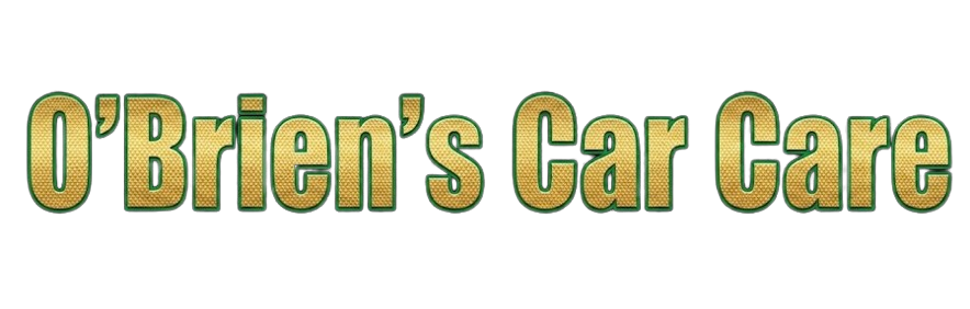 O'Brien's Car Care logo in gold and green text on a white background