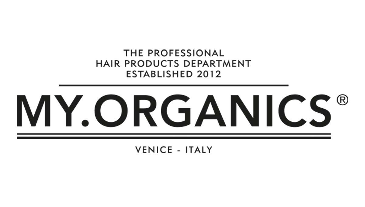 Logo MY.ORGANICS con Venezia, Italia e la scritta 
