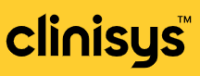 The Clinisys logo features black, lowercase text on a solid yellow background.
