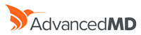 The AdvancedMD logo featuring an orange hummingbird icon next to the company name in dark gray text.
