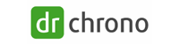 DrChrono logo with white lowercase text on a solid green rounded square, followed by gray text reading