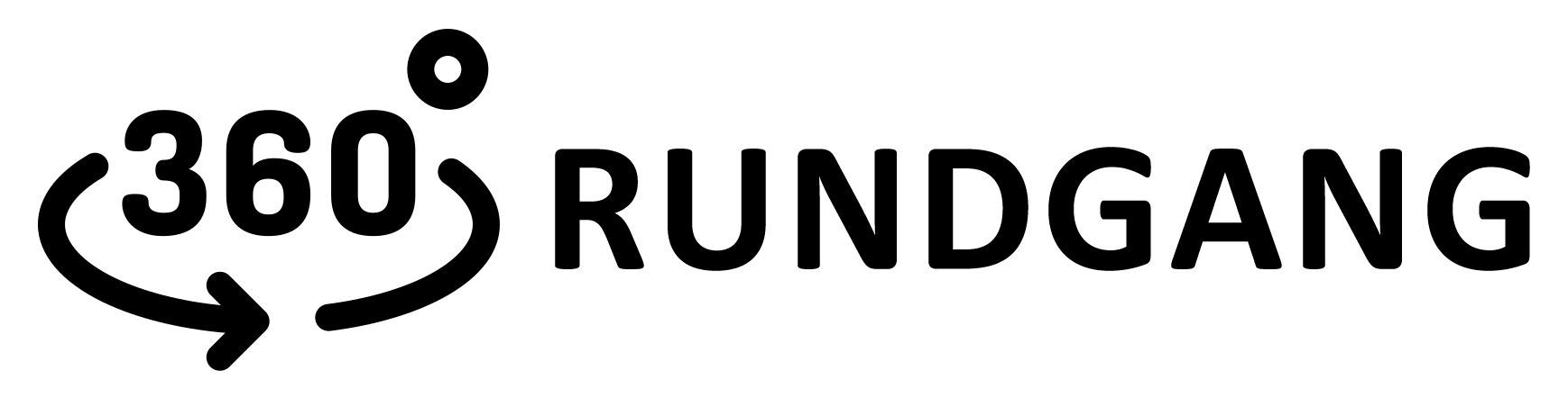 ein schwarz-weißes Logo mit der Aufschrift 360 rundgang