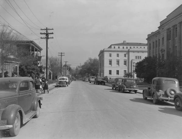 1930s photo of Church Street in downtown Houma, Louisiana