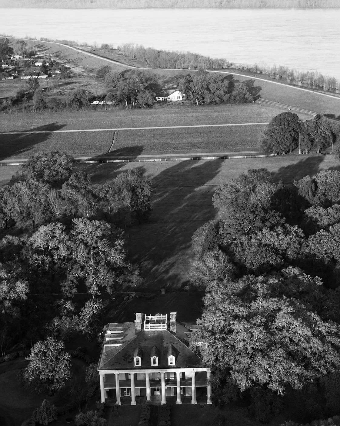 Aerial view of Oak Alley Plantation in Vacherie, Louisiana