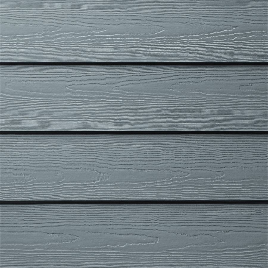A close up of a gray siding on a house.