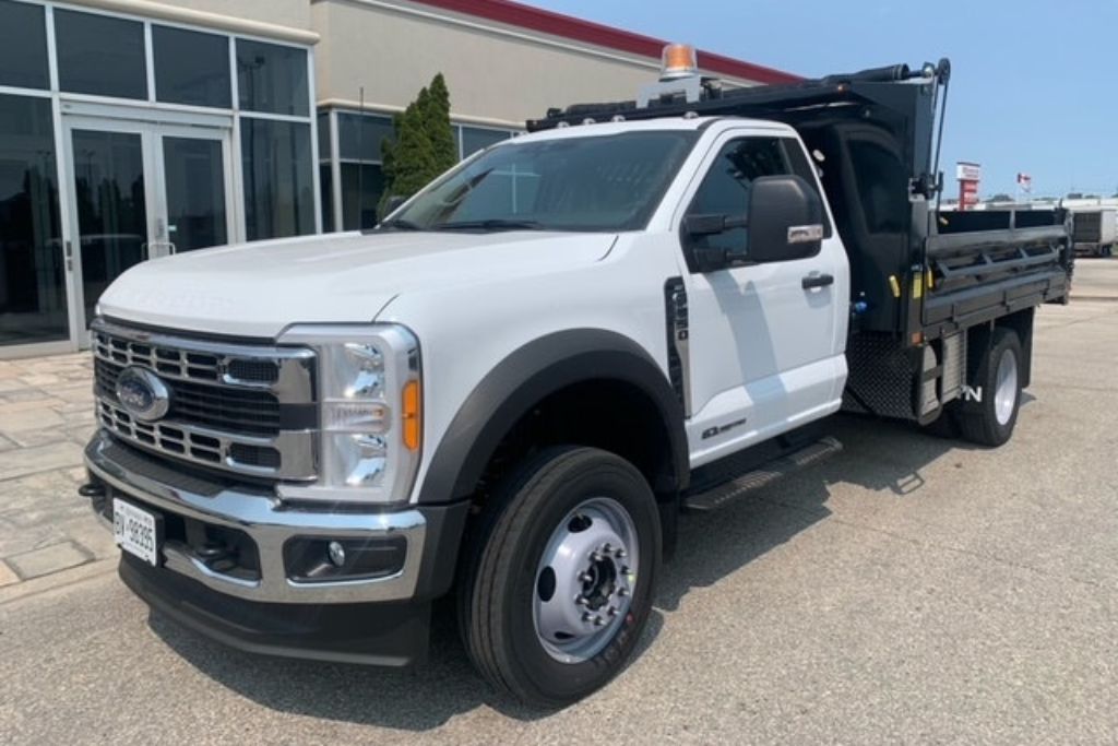 Whitecap Builders transported tools and materials with a new flatbed truck for projects in Liberty, Maine.
