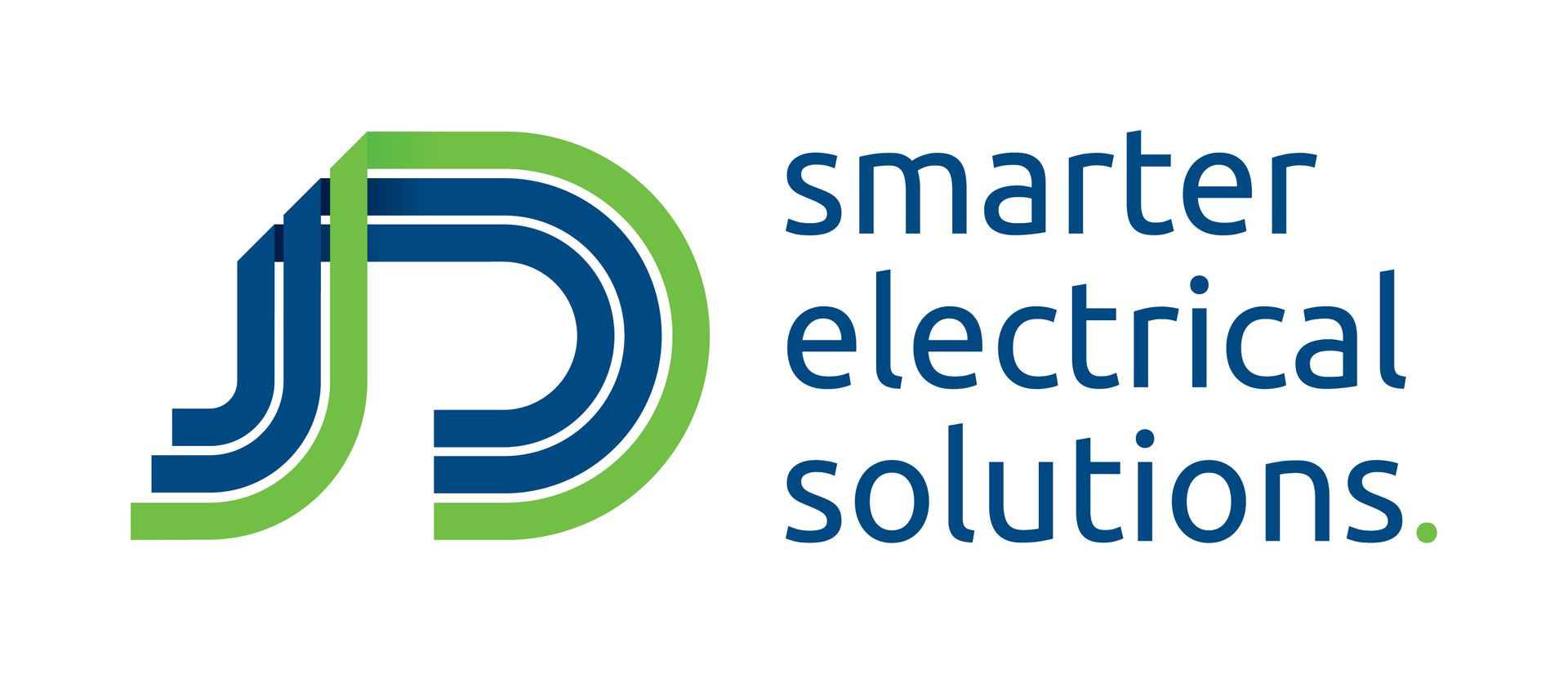Smarter Electrical Solutions logo in blue and green text with stylized JD monogram