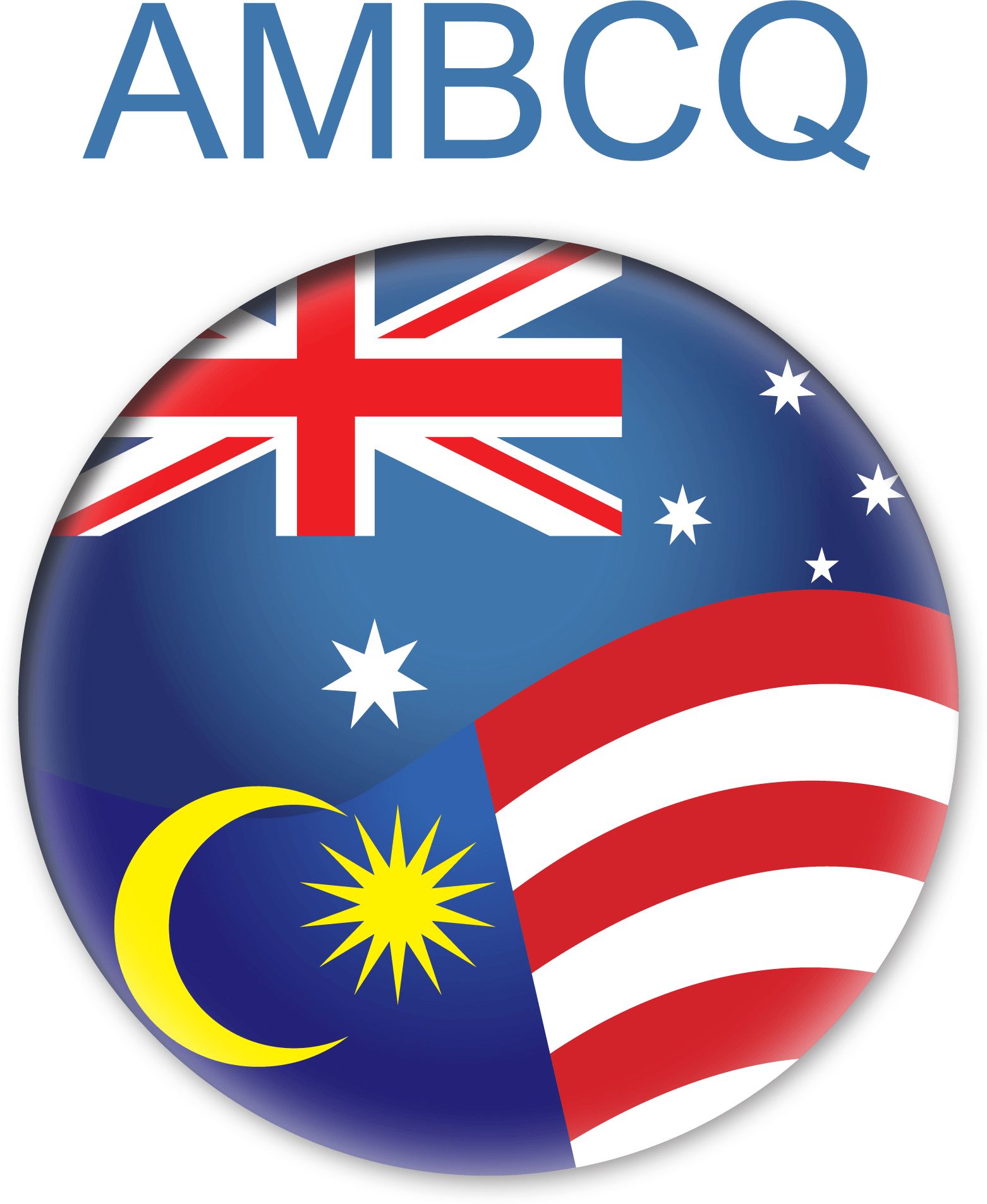 AMBCQ logo with Australian and Malaysian flag elements in a circular design