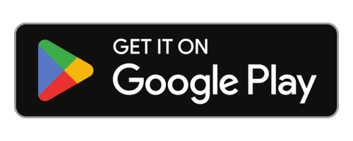 Google Play badge with multicolor triangle logo on a black background