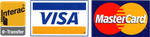 We accept Visa, MasterCard and Interac e-Transfer Visa, MasterCard and Interac e-transfer