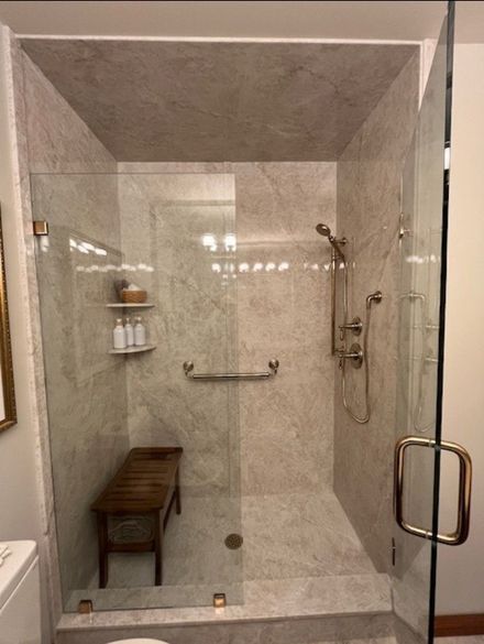 Bathroom shower with glass door