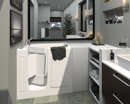 Bathroom with senior accessibility feature
