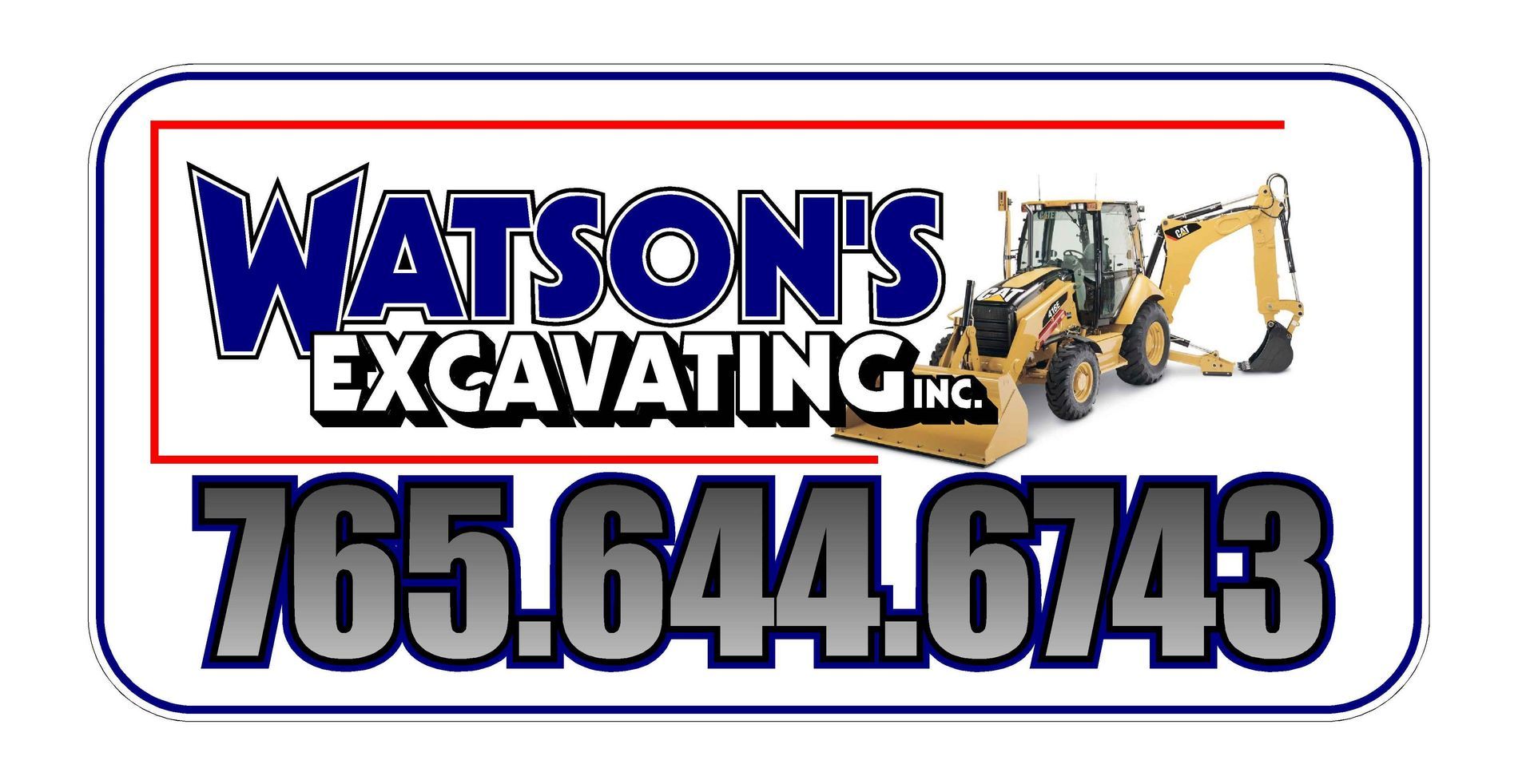a logo for watson 's excavating inc. with a phone number | Anderson, IN | WEI a logo for watson 's excavating inc. with a phone number | Anderson, IN | WEI