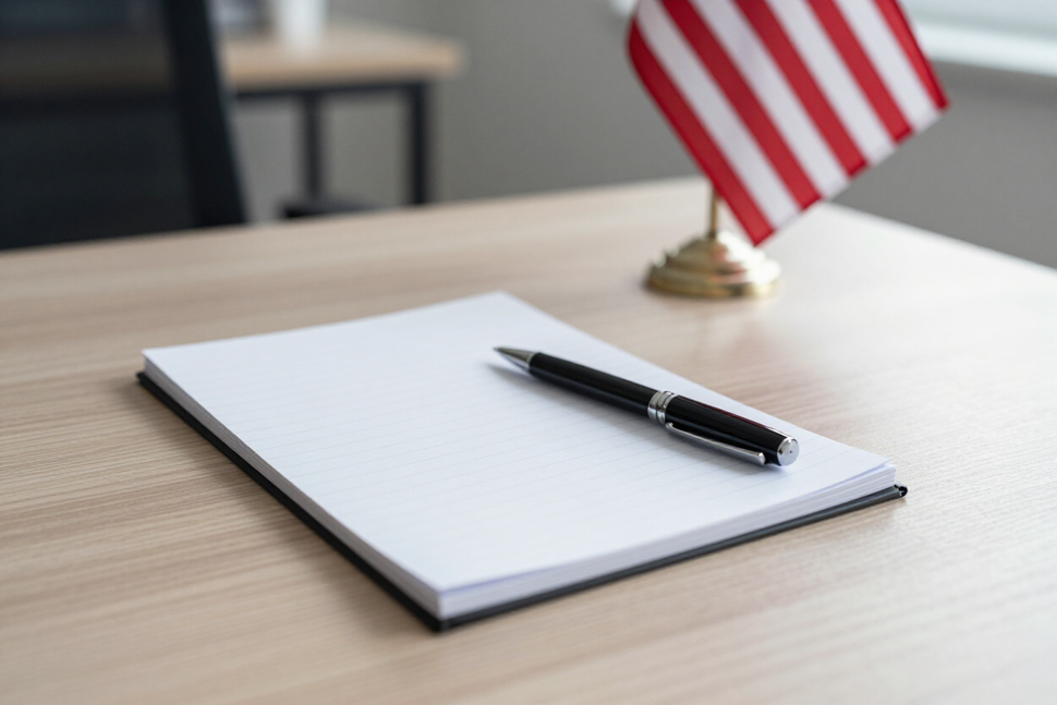 Professional setting suggesting veteran leadership
