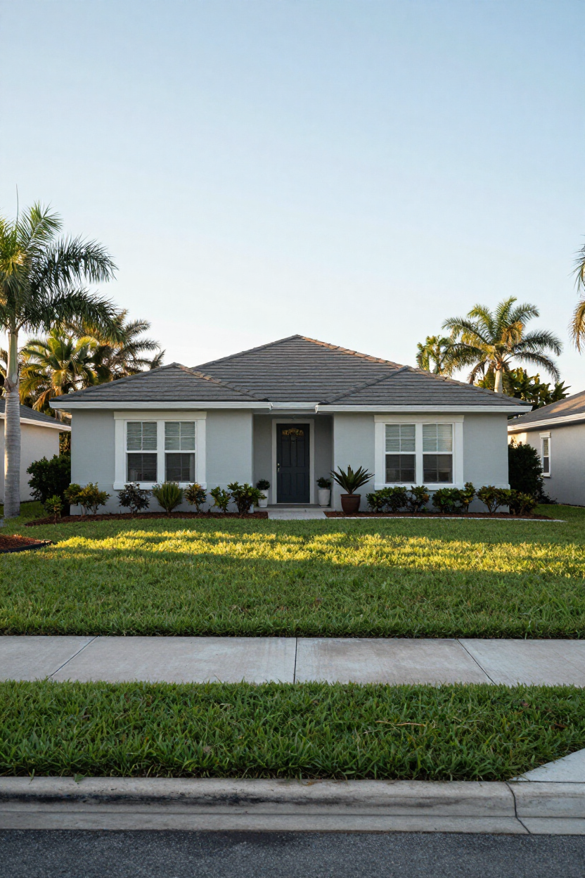 Well-kept single-family home exterior in a quiet Florida neighborhood