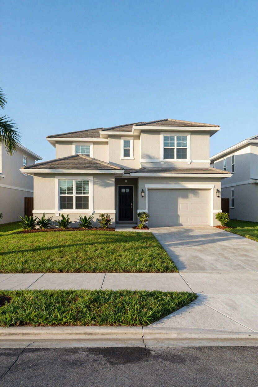 Well-maintained single-family home exterior in a sunny Florida neighborhood