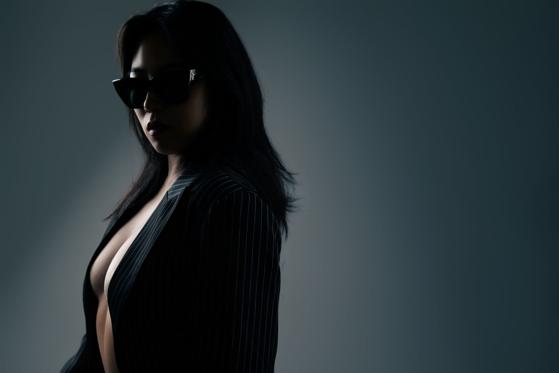 Minnie Lee Tailored suit fashion editorial