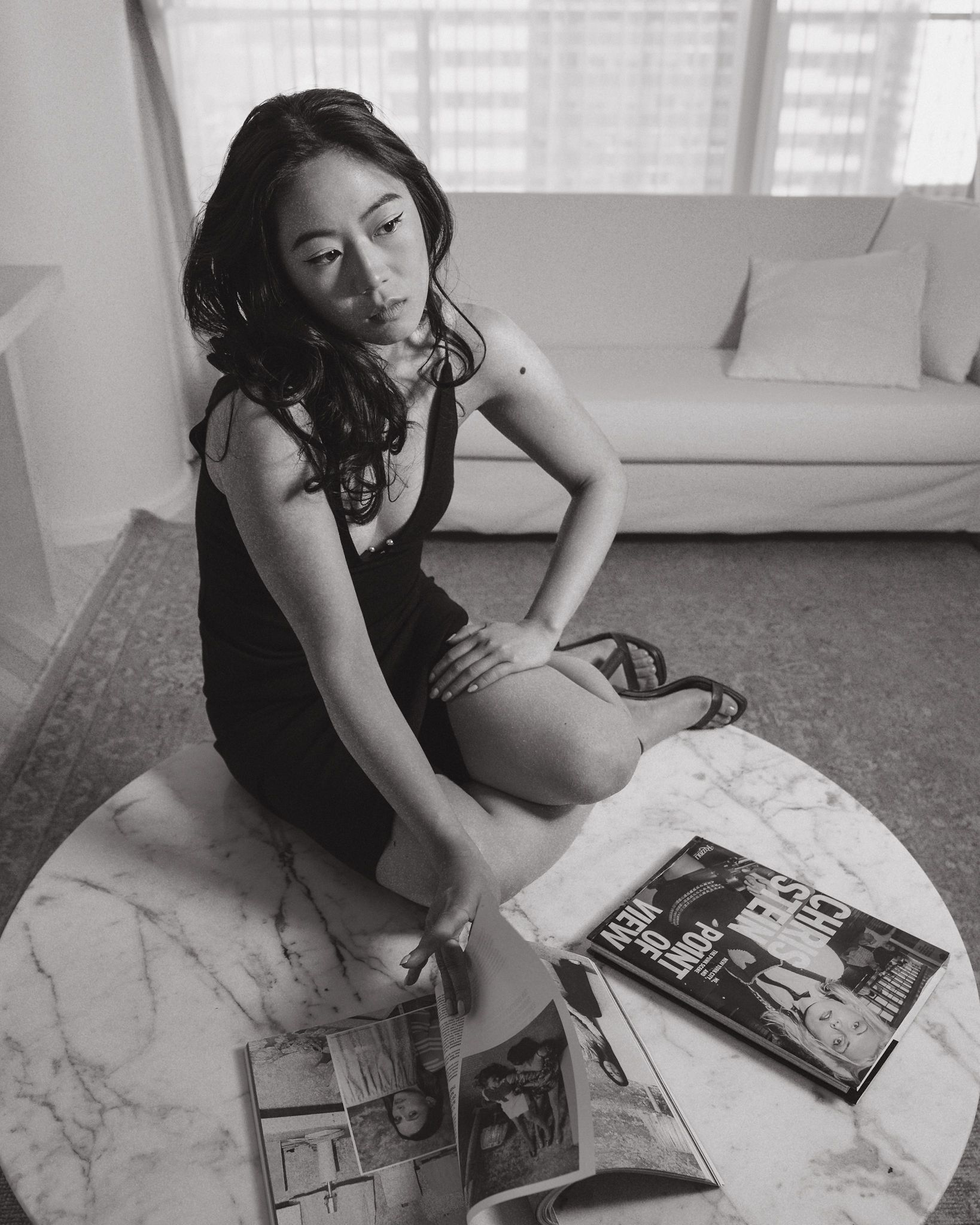 Hotel lifestyle black and white fashion editorial exploring elegance and restraint