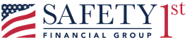 Safety 1st Financial Group logo with an American flag graphic and blue-red text