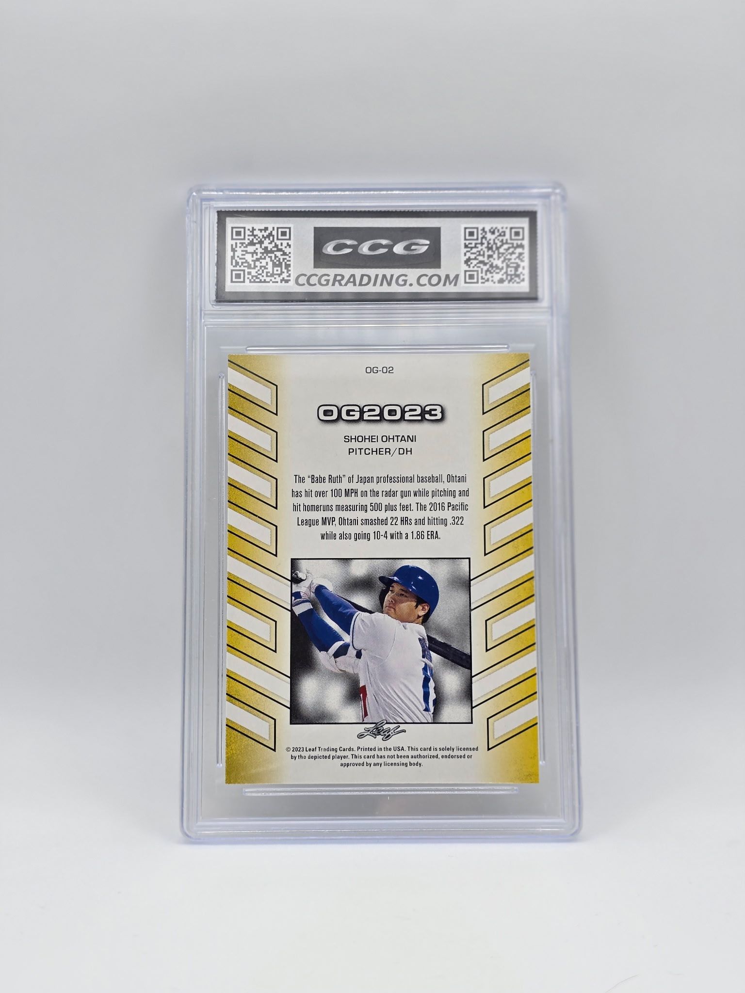 Shohei Ohtani #OG02 CCG  Gem Mint 10  Graded Slab