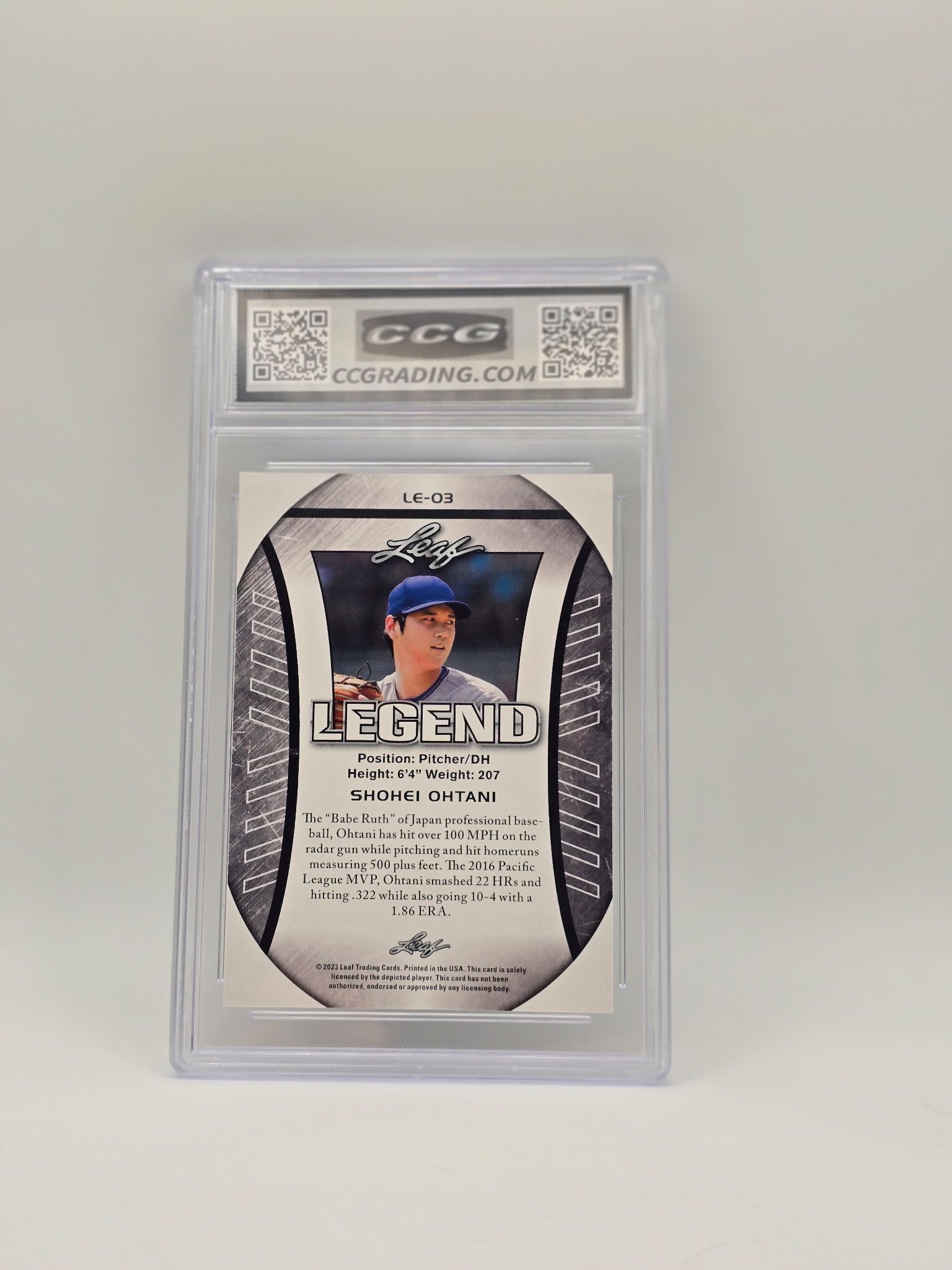 Shohei Ohtani #LE03 CCG  Gem Mint 10  Graded Slab